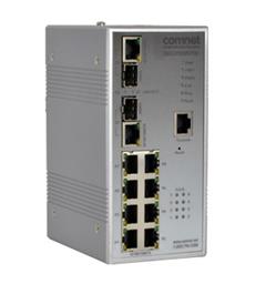 Industri switch 8 xPOE+ ,+ 2x SFP Combo Managed, DIN mont. 10/100, up1000
